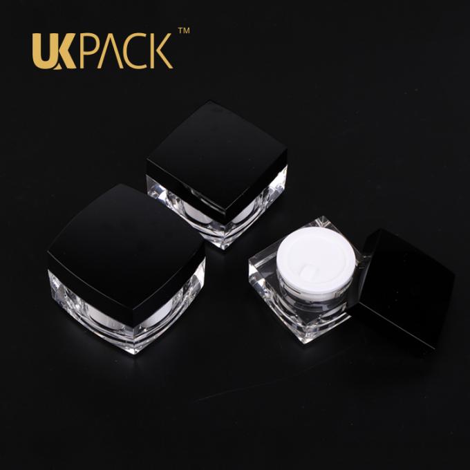 Tarro poner crema cosmético plástico del diseño PMMA 15ml 30ml 50ml de la doble-pared de UKPACK pequeño