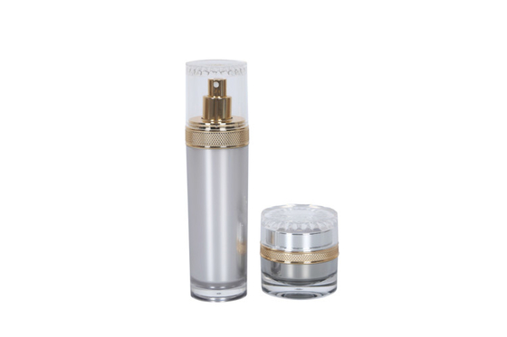 Travel Skin Care Set 30ml Cylinder Cosmetic Pump Bottle 50g Facial Treatment Cream Jar